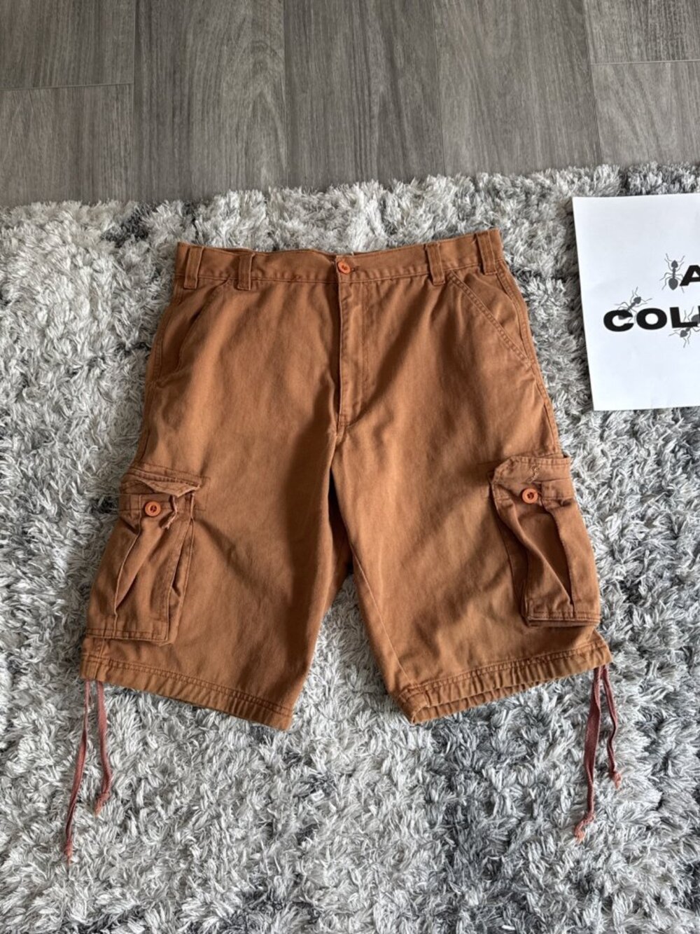 B Street Orange 00 S B Street Canyon Multi Pocket Cargo Shorts Men 38 Sz 38